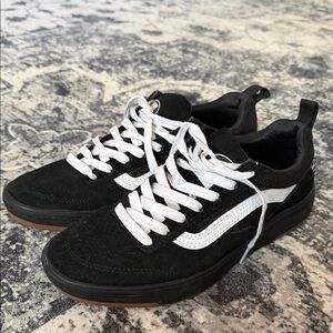 Vans Black and White Low-Top Skate Sneakers